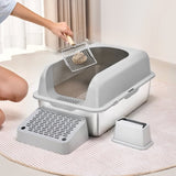 Cat Litter Box, 152 mm Deep, XL Extra Large Stainless Steel Cat Litter Box with Scoop, Wide V952-BKFSMSPBXGSLHVLT6V0