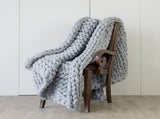 Hand Knitted Chunky Blanket Thick Acrylic Yarn Blanket Home Decor Throw Rug - Grey V63-834771