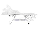 Zenses Beauty Bed with Stool, White, Adjustable Facial Massage Table, Tattoo Chair, Salon Services MT-CHR-F3-WH-80