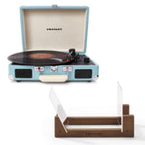 Crosley Cruiser Bluetooth Portable Turntable - Turquoise Bundled Crosley Record Storage Display V398-CR8005FSS-TU4