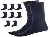 9 Pairs BAMBOO SOCKS Crew Natural Eco Healthy Enviro Unisex Work Business BULK - Navy V563-UP-9BMBCREW-NVY-6_11