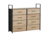 CARLA HOME 8 Drawer Tallboy Large Storage Cabinet - Brown - Rustic - Steel - Chest Drawers Tallboy V178-36456