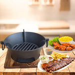 SOGA Large Cast Iron Round Stove Charcoal Table Net Grill Japanese Style BBQ Picnic Camping with ZPAI056LGE