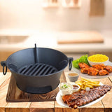 SOGA Medium Cast Iron Round Stove Charcoal Table Net Grill Japanese Style BBQ Picnic Camping with ZPAI056MED