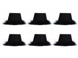 6Pcs Cloth Pendant Lamp Shade with Feather Edge Chandelier Lampshade Light Decoration Accessories V1294-YM0718-3119200176411