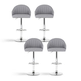 Artiss 4x Bar Stools Kitchen Swivel Gas Lift Counter Chair Shell Leather Grey BA-K-256-GYX4