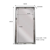 French Provincial Ornate Mirror - ANTIQUE SILVER- X Large 100cm x 190cm V292-MIRR-FRN001