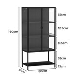 Stacked Glass Display Cabinet Collections Storage DBOX1004-4-D-BK