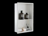 641 x 336 x 101mm Shower Niche Double Shelf Organizer No Tile Needed in White V63-900761