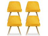 Artiss Dining Chairs Set of 4 Velvet Channel Tufted Yellow UPHO-D-DIN203C-VEL-YEX4
