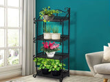 Levede Plant Stand 4 Tiers Outdoor Indoor Black UM1213-4-BK_NZ
