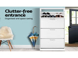 Artiss Shoe Rack Cabinet 60 Pairs 4 Doors - White FURNI-L-SHOE-4D3R-WH-AB