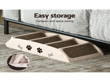 i.Pet Dog Ramp Steps For Bed Sofa Car Pet Stairs Ladder Portable Foldable Beige FDR-D-433-BG