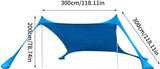 210*170*150CM 2 Poles Beach Tent Shade Canopy with UPF50 Protection Sun Shelter Portable Camping V1107-132-91929-BLU1