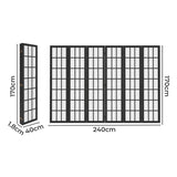 Levede 6 Panel Room Divider 170cm Freestanding Screen RD3003-6-BK