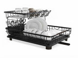 CARLA HOME 2 tier Dish Drying Rack with Drainboard & Utensil Holder for Kitchen LSB-36538