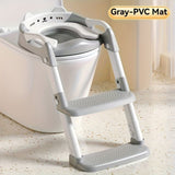 children's toilet trainer, toilet assistance ladder, portable toilet seat, PVC cushion, foldable V1102-113-40869-BLU-PVC