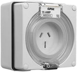 250 15A 3 Flat Pin Surface Socket Outlet, Grey V1202-V1-CLI56SO315GY