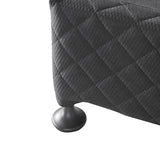 Mattress Base Ensemble Double Size Solid Wooden Slat in Black with Removable Cover V43-BASE-DB-BL