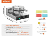 Commercial Waffle Maker, 1230W Round Waffle Baker Machine, Non-Stick Stainless Steel Belgian Waffle V952-SYBLSHFBJDPFYJ29AV3