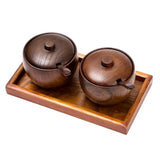 Kitchen Seasoning Box,1 Set Of Wooden Sugar Bowl Sugar Bowl Sugar Bowl With Lid And Spoon As V1192-AZ-W-28053
