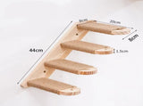 4-Tier Solid Wood Wall-Mounted Cat Climbing Ladder - Vertical Jumping Steps for Indoor Cats with V888-ELOSUNG45581