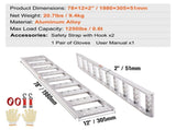 Aluminum Ramps, 1250lbs, Straight Ramp with Treads and Load Straps, Portable Loading Ramp for V952-ZZZ1250781222PF5MV0