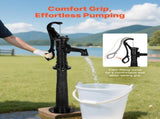 Well Hand Pitcher Pump, 20 ft Max Lift, Antique Cast Iron Manual Hand Water Pump with Heightening V952-SDYSBBTDZZTHXQJRK001V0