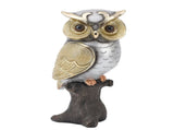 Owl Figurine Statue Resin Owl Sculpture Standing On Stump for Home Porch Patio Lawn Yard Decoration V1294-YM0901-3115240062911