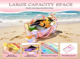 Large Capacity Clear Beach Tote Bag Multipurpose and Ideal Present Beach Bag Versatile Carrying Ways V1366-AZ2-W-14980