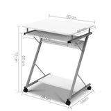 Artiss Computer Desk Keyboard Tray Shelf White 60CM MET-DESK-105-WH