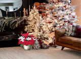 2PCS Christmas Artificial Flowers Poinsettia Bouquet Mixed Christmas Bush Winter Flowers Arrangment V1369-AZ3-W-12443