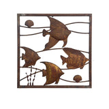 Rust Square School Of Fish Wall Art 50cm V637-97047FSH
