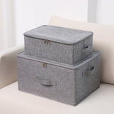 SOGA 2X Grey Small Portable Double Zipper Storage Box Moisture Proof Clothes Basket Foldable Home SBOX021X2