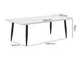 Levede Steel Dining Table 4-6 Seater 150cm CH1119-WH