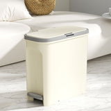Slim Space-Saving Trash Can with Press Top Lid, 15L 4 Gallon Durable Plastic Garbage Bin for V1366-AZ2-W-13142