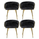 1 Set of 4 Artiss Dining Chairs Velvet Armchair Black UPHO-C-DIN-01-VEL-BKX4