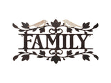 Laser Cut Family w Lovebirds Wall Art 51cm V637-06972FAM