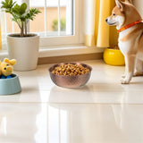 Large Capacity Stainless Steel Dog Water Bowl Heavy Duty Anti-Spill Hammered Design Pet Drinking V1369-AZ3-W-22844