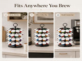 Coffee Pod Carousel Holder, 4-Tier Rotating K Cup Holder Compatible with 40 Cup Pods, Coffee Bar V1192-AZ-W-18425