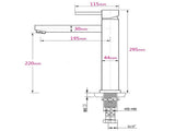 WELS 7.5L/m Round Tall Laundry Basin Mixer Vanity Sink Faucet Tap Polish Chrome V1233-KRD102CR