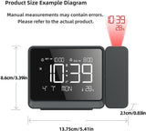 Projection Alarm Clock with USB Charging Port, Bluetooth Auto Sync, Adjustable Volume, Ceiling V1237-ZY-924-214