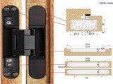 6 inch Hidden Door Hinges Invisible Hinges Concealed Hinges Zinc Alloy 180 Degree Swing Hinge 3 Way V1258-DP02-F-458