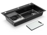 Cefito Kitchen Sink 304 Stainless Steel Bar Sink Millet Grain Water Basin Sink SINK-RG-7545T-BK