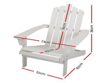 Gardeon Adirondack Outdoor Chairs Wooden Beach Chair Patio Furniture Garden White FF-BEACH-UF-CH-WH