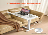 Overbed Table, Mobile Bed Side Table 4 Hidden Wheels, Height Adjustable Rolling Laptop Desk V952-CSZGXDZZCSPBL8D3V001V0