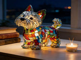 Rainbow Pup Lamp - 3D Retro Stained Resin West Highlands Lamp USB Powered, Art Night Light for V1366-AZ2-W-26857