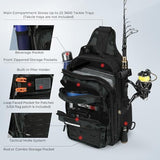 Fishing Sling Bag, Fishing Backpack with Rod Holder Fishing Bag Storge Fishing Gear, Gift for Men, V1107-133-09363-BLK-1PACK