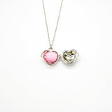 Gift Box - Love Heart White Gold Aroma Necklace Purify Oil Blend V760-GBAJ - 40