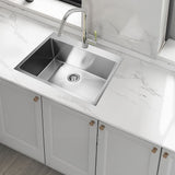 700x500mm Handmade 1.5mm 16 Gauge Stainless Steel Kitchen Laundry Sink with Waste V63-846471